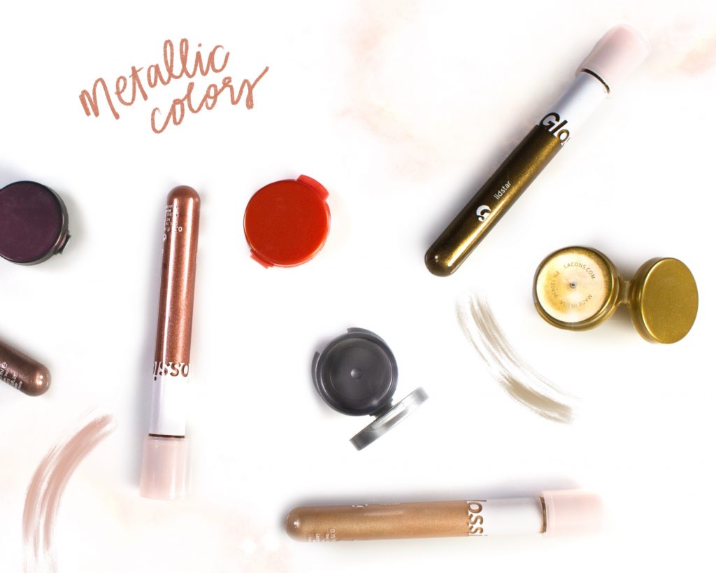 Lacons Beauty Metallic Sampling Containers with Cosmetic Products