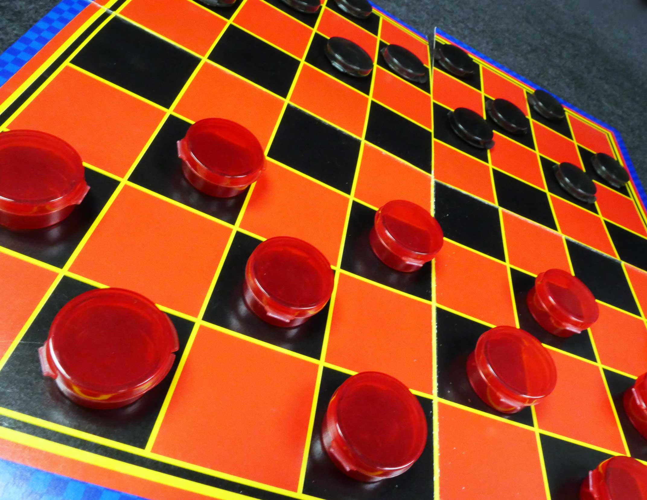 checkerboard with lacons sample containers